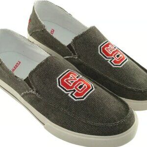 NIB Men's Campus Cruzers NC State Wolfpack Canvas Slip-Ons Heather Brown Size 11